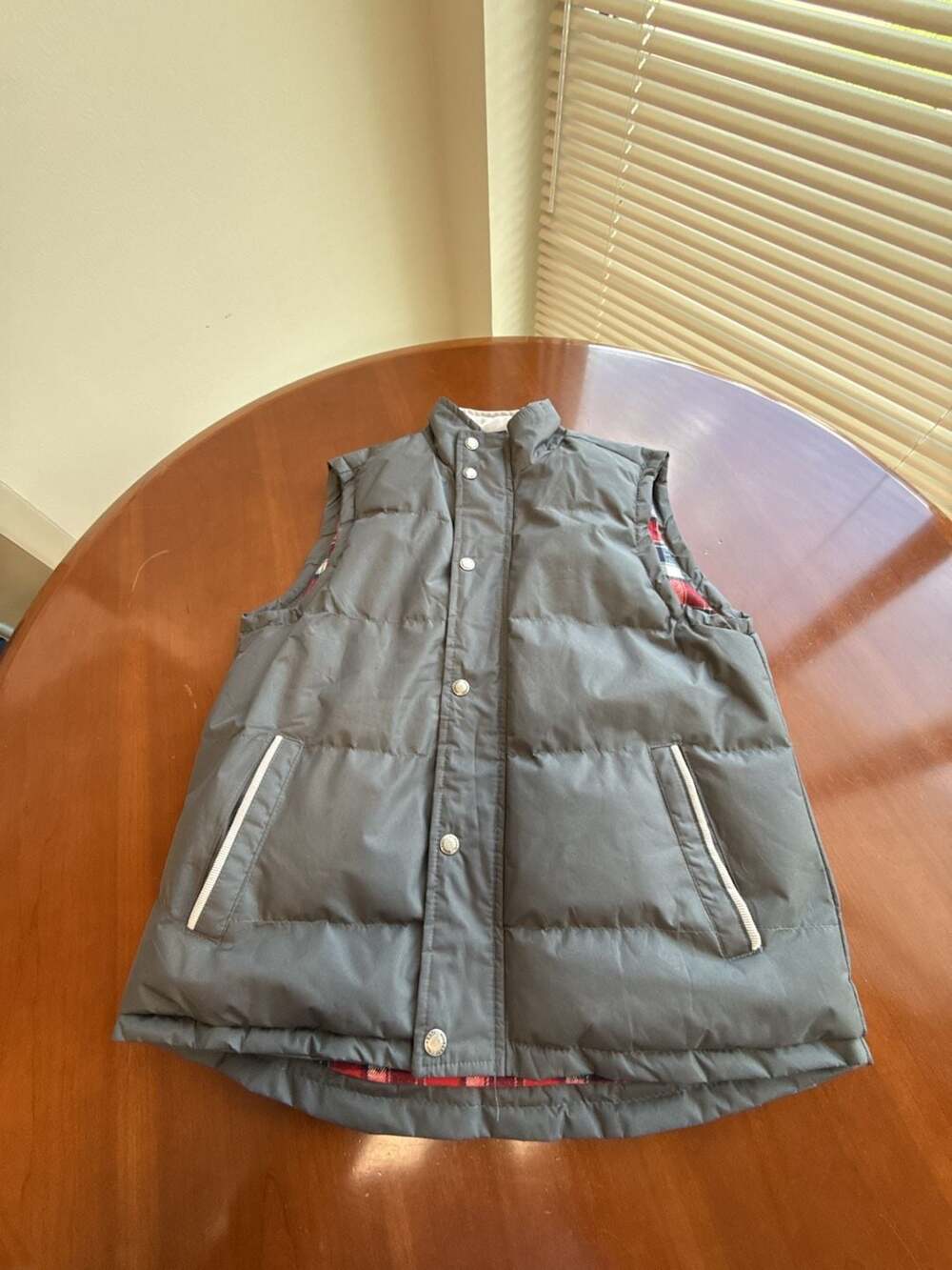 Gioberti Boys Flannel Lined Puffer Vest Charcoal Grey Size 12